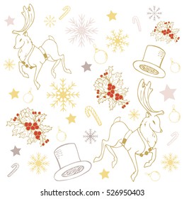 New Year, Christmas background, seamless tiling, great choice for wrapping paper pattern.