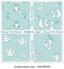 New Year and Christmas background. Vector illustration.