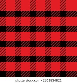 New Year. Christmas backgrounds in rustic style. Red black Christmas tartan, vector patterns of fabric texture of a flannel shirt in the style of a lumberjack. Design for packaging.