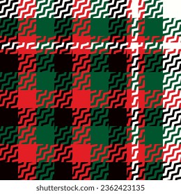New Year. Christmas backgrounds in rustic style. Red green black Christmas tartan, vector patterns of fabric texture of a flannel shirt in the style of a lumberjack. Design for packaging.