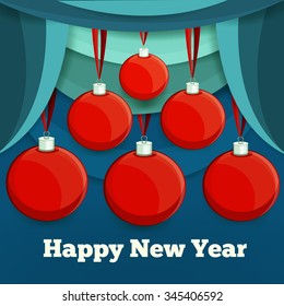 New year christmas baubles Vector illustration 
