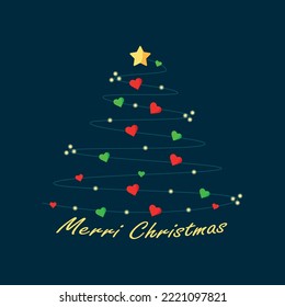 New Year, Christmas card on a dark blue background. Illustrations for greeting cards, paper packaging, posters and design.