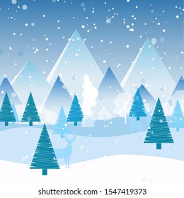 New Year and Christmas card from two-color snowflakes of blue and gray on a white background. Vector illustration