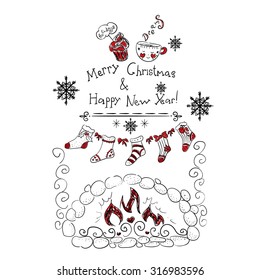 New Year Christmas card winter holiday