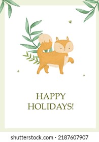new year and christmas cards, cute childish hand painted illustration