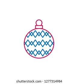 New Year, Christmas, celebration decorations ballcolored icon. Can be used for web, logo, mobile app, UI, UX on white background on white background on white background