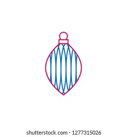 New Year, Christmas, celebration decorations ballcolored icon. Can be used for web, logo, mobile app, UI, UX on white background on white background on white background