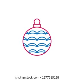 New Year, Christmas, celebration decorations ballcolored icon. Can be used for web, logo, mobile app, UI, UX on white background on white background on white background