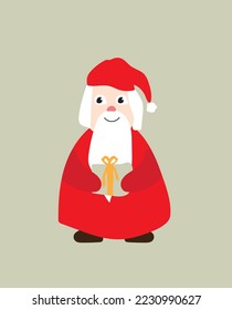 New Year and Christmas character, themed winter art, holiday card