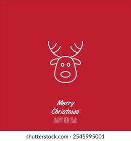 New year and christmas deer icon vector design
