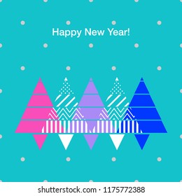 New Year and Christmas flat line design concept for greeting card and banner.