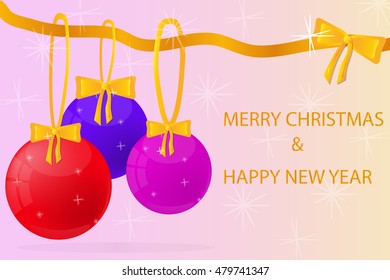 new year and christmas greeting with