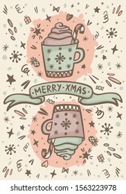 New Year and Christmas greeting card