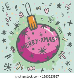 New Year and Christmas greeting card