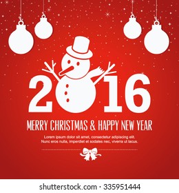 New Year and Christmas greetings. Vector illustration.