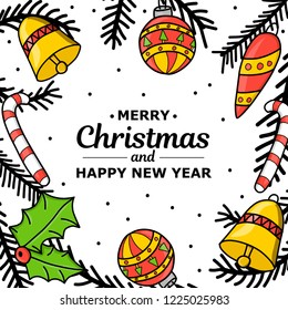New Year. Christmas. Hand drawing. New Year decoration. Christmas tree 2019. Circle. Holiday mood. For printing on cards, print. For you design.