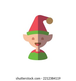 New year, Christmas, holiday concept. Vector flat illustration of Christmas elf for web sites, apps, adverts, books, shops, stores 