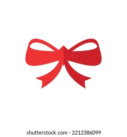 New year, Christmas, holiday concept. Vector flat illustration of bow for web sites, apps, adverts, books, shops, stores 