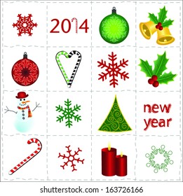 new year christmas icons