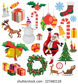 New Year, Christmas Icons, Xmas Seal (vector Art)