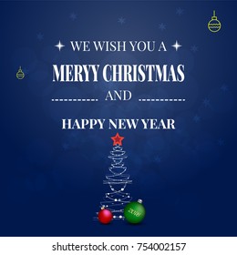 New Year Christmas label vector illustration