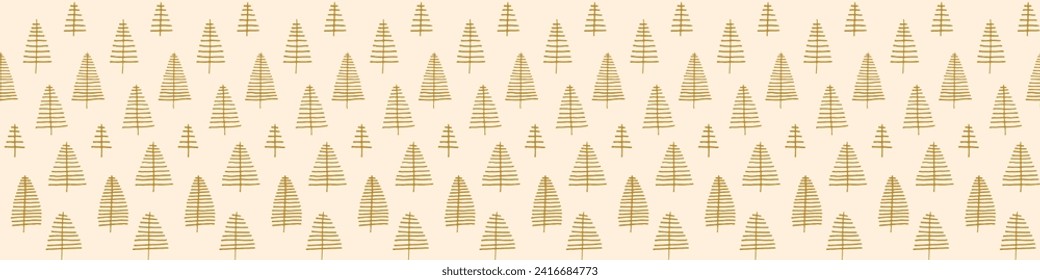 New Year, Christmas linear pattern with fir trees. Scandinavian Norwegian simple winter print. Minimalistic graphic illustration. Striped herringbone pattern with snowflakes, snowballs.