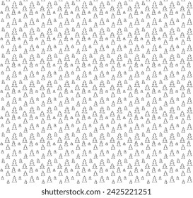 New Year, Christmas linear pattern with fir trees. Scandinavian Norwegian simple winter print. Minimalistic graphic illustration. Striped herringbone pattern with snowflakes, snowballs.