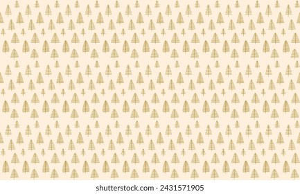 New Year, Christmas linear pattern with fir trees. Scandinavian Norwegian simple winter print. Minimalistic graphic illustration. Striped herringbone pattern with snowflakes, snowballs.