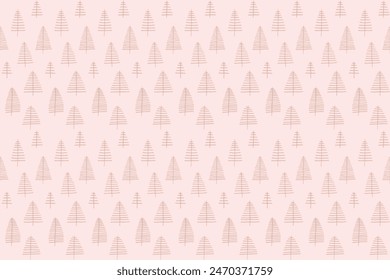 Neues Jahr, Weihnachtsmusiken Linearmuster mit Tannen. Skandinavischer norwegischer einfacher Winterdruck. Minimalistische grafische Darstellung. Gestreiftes Fischgrätenmuster mit Schneeflocken, Schneebälle.