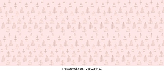 New Year, Christmas linear pattern with fir trees. Scandinavian Norwegian simple winter print. Minimalistic graphic illustration. Striped herringbone pattern with snowflakes, snowballs.