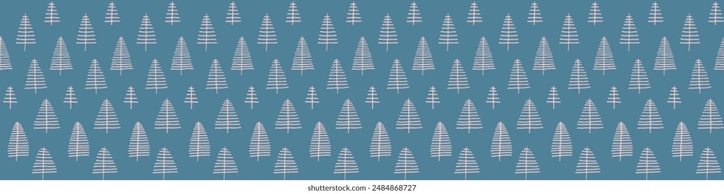 New Year, Christmas linear pattern with fir trees. Scandinavian Norwegian simple winter print. Minimalistic graphic illustration. Striped herringbone pattern with snowflakes, snowballs.
