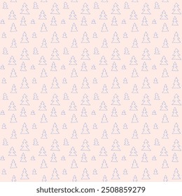 New Year, Christmas linear pattern with fir trees. Scandinavian Norwegian simple winter print. Minimalistic graphic illustration. Striped herringbone pattern with snowflakes, snowballs.