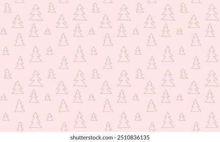 New Year, Christmas linear pattern with fir trees. Scandinavian Norwegian simple winter print. Minimalistic graphic illustration. Striped herringbone pattern with snowflakes, snowballs.