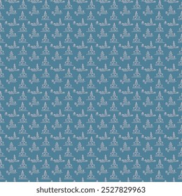 New Year, Christmas linear pattern with fir trees. Scandinavian Norwegian simple winter print. Minimalistic graphic illustration. Striped herringbone pattern with snowflakes, snowballs.