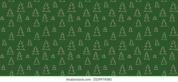 Ano Novo, Natal padrão linear com abetos. Escandinavo norueguês simples inverno impressão. Ilustração gráfica minimalista. Padrão de espinha de peixe listrada com flocos de neve, bolas de neve.