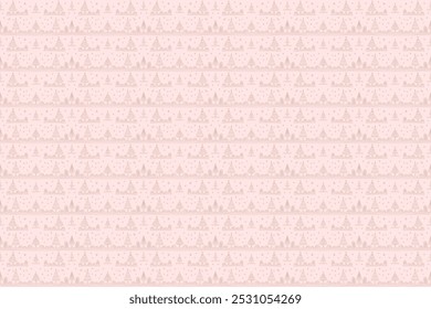 New Year, Christmas linear pattern with fir trees. Scandinavian Norwegian simple winter print. Minimalistic graphic illustration. Striped herringbone pattern with snowflakes, snowballs.