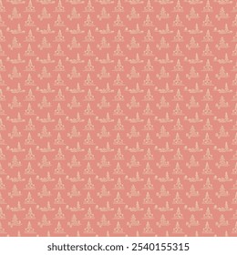 New Year, Christmas linear pattern with fir trees. Scandinavian Norwegian simple winter print. Minimalistic graphic illustration. Striped herringbone pattern with snowflakes, snowballs.