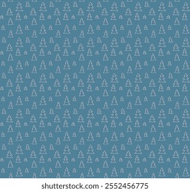 New Year, Christmas linear pattern with fir trees. Scandinavian Norwegian simple winter print. Minimalistic graphic illustration. Striped herringbone pattern with snowflakes, snowballs.