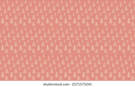 New Year, Christmas linear pattern with fir trees. Scandinavian Norwegian simple winter print. Minimalistic graphic illustration. Striped herringbone pattern with snowflakes, snowballs.
