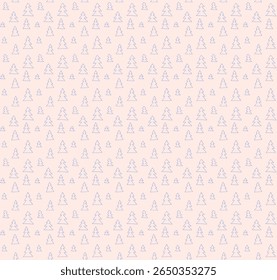 New Year, Christmas linear pattern with fir trees. Scandinavian Norwegian simple winter print. Minimalistic graphic illustration. Striped herringbone pattern with snowflakes, snowballs.