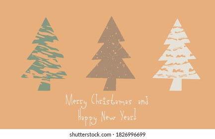 New Year and Christmas minimalistic cards