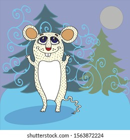 new year christmas mouse rat congratulation winter vintage background pattern image 