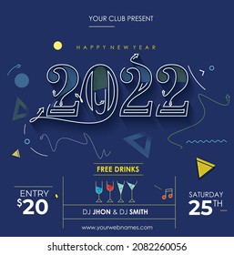 New Year Christmas Music Party Event Flyer Poster for 2022