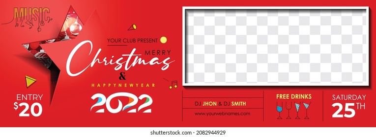 New Year Christmas Music Party Event Web Banner for 2022