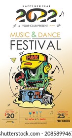 New Year Christmas Music Party Event Flyer Poster for 2022