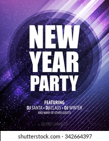 New year and Christmas party poster template. Vector illustration EPS10