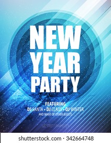 New year and Christmas party poster template. Vector illustration EPS10