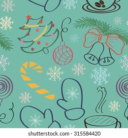 New year and christmas pattern