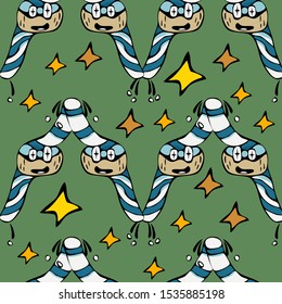 New Year / Christmas pattern consisting of cute scarves.