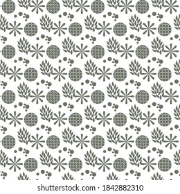 New Year and 
Christmas pattern with snowflakes and retro decorations